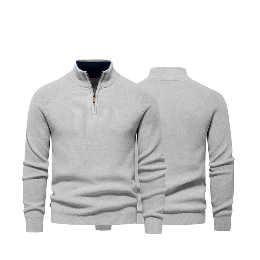 Zipped Collar Sweater R&L + Free Watch